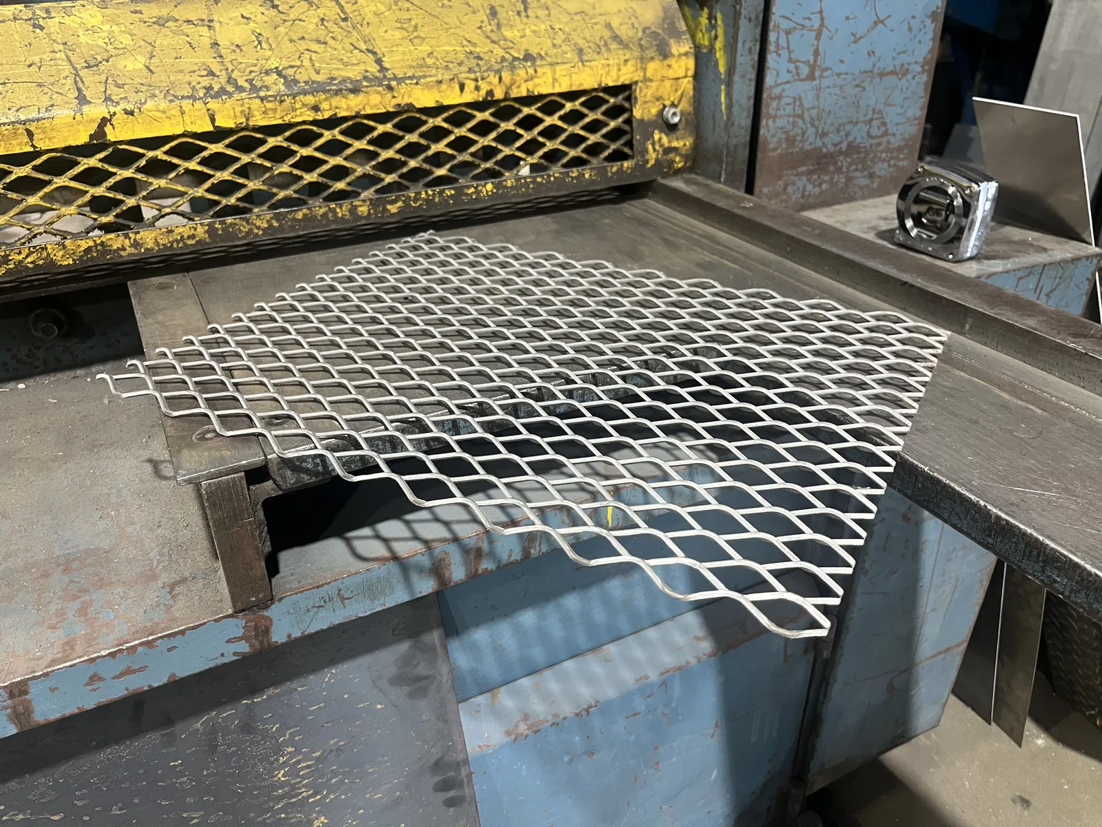 Perforated sheet cut to size on the table